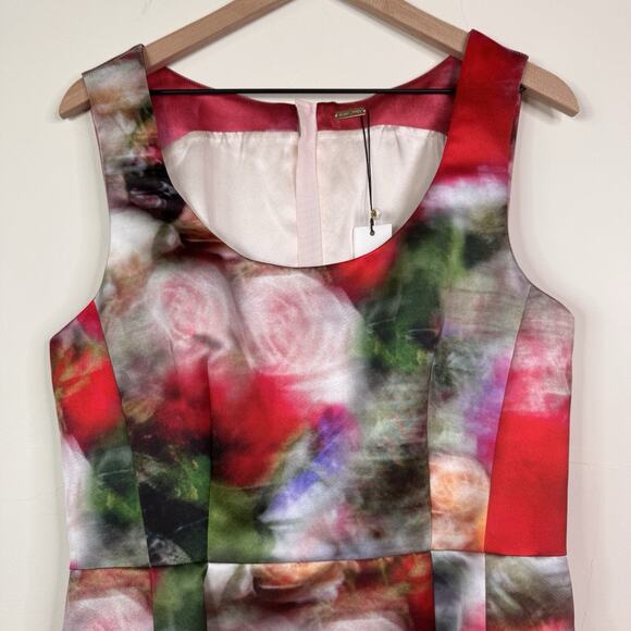 Adam Lippes Duchess Satin Fluted Dress Floral Print Structured Size 12 $2190 - Picture 3 of 16